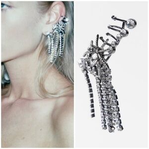 New Zara Spider Rhinestone Ear Cuff 1856/353 Goth Emo